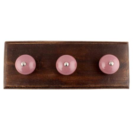  Solid Lavender Ceramic Round Wooden Hooks